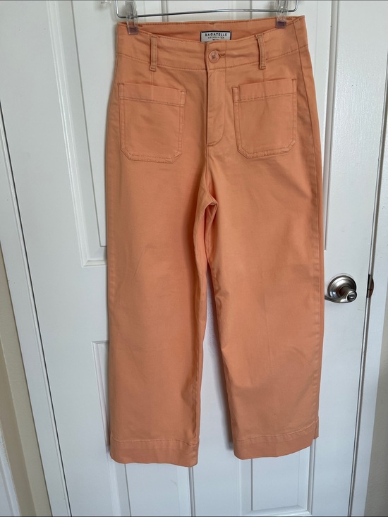 bagatelle Pants - Bagatelle Collection Peach Cropped Wide-Leg Pants